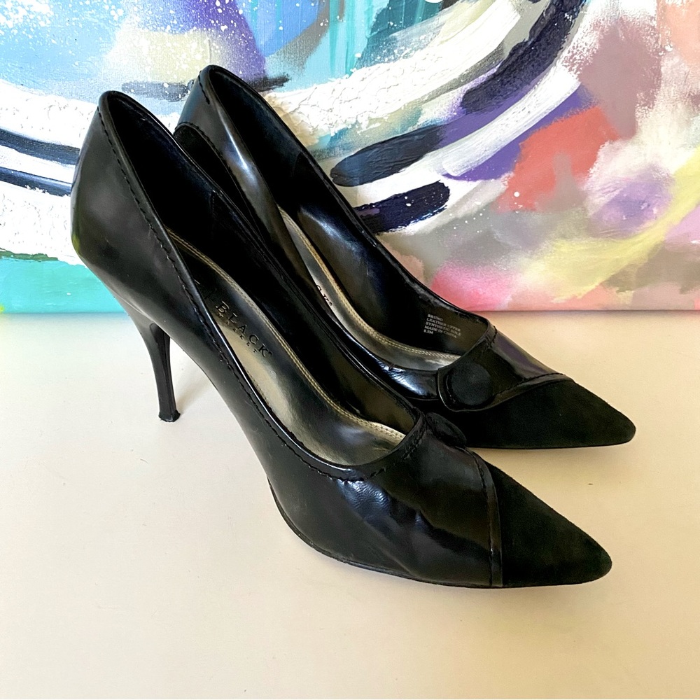White House Black Market Suede and Patent Leather Heels, Size 8.5, 3.5” Heel